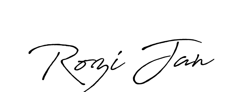 Create a beautiful signature design for name Rozi Jan. With this signature (Antro_Vectra_Bolder) fonts, you can make a handwritten signature for free. Rozi Jan signature style 7 images and pictures png