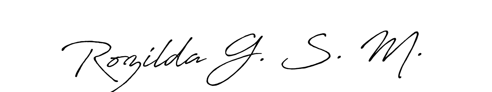 Use a signature maker to create a handwritten signature online. With this signature software, you can design (Antro_Vectra_Bolder) your own signature for name Rozilda G. S. M.. Rozilda G. S. M. signature style 7 images and pictures png