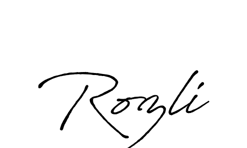 Make a short Rozli signature style. Manage your documents anywhere anytime using Antro_Vectra_Bolder. Create and add eSignatures, submit forms, share and send files easily. Rozli signature style 7 images and pictures png
