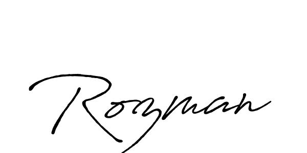 Make a beautiful signature design for name Rozman. With this signature (Antro_Vectra_Bolder) style, you can create a handwritten signature for free. Rozman signature style 7 images and pictures png