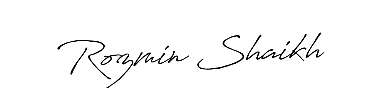 This is the best signature style for the Rozmin Shaikh name. Also you like these signature font (Antro_Vectra_Bolder). Mix name signature. Rozmin Shaikh signature style 7 images and pictures png