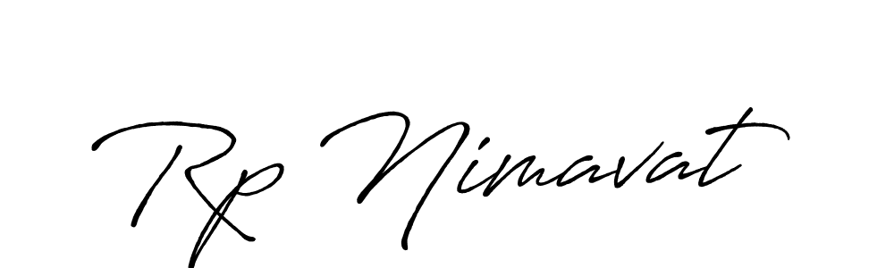 How to make Rp Nimavat name signature. Use Antro_Vectra_Bolder style for creating short signs online. This is the latest handwritten sign. Rp Nimavat signature style 7 images and pictures png