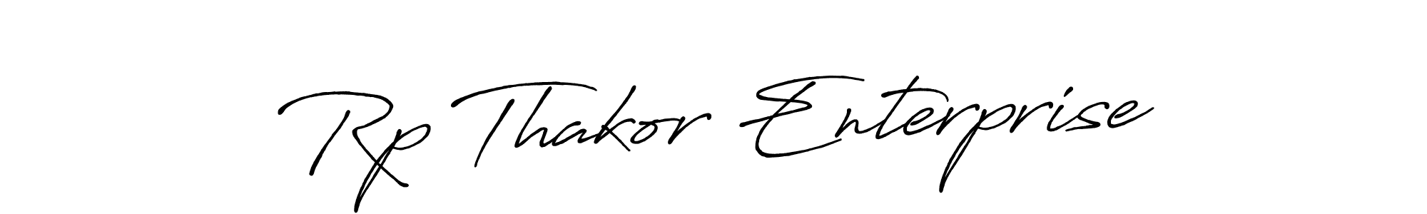 How to make Rp Thakor Enterprise name signature. Use Antro_Vectra_Bolder style for creating short signs online. This is the latest handwritten sign. Rp Thakor Enterprise signature style 7 images and pictures png
