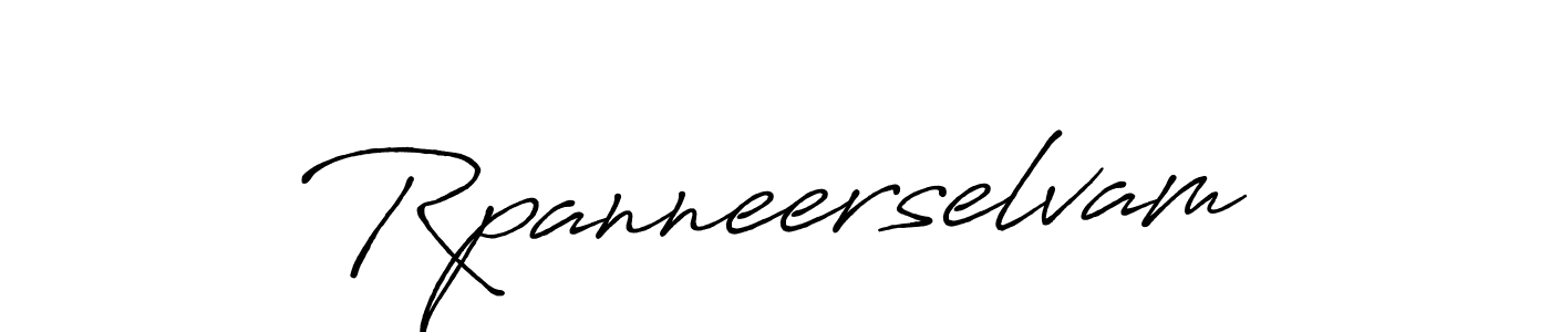Make a beautiful signature design for name Rpanneerselvam. With this signature (Antro_Vectra_Bolder) style, you can create a handwritten signature for free. Rpanneerselvam signature style 7 images and pictures png
