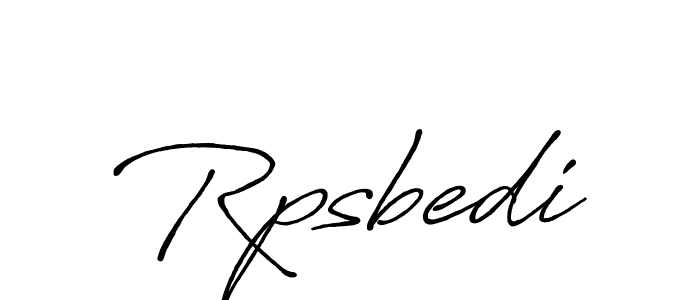 Also we have Rpsbedi name is the best signature style. Create professional handwritten signature collection using Antro_Vectra_Bolder autograph style. Rpsbedi signature style 7 images and pictures png