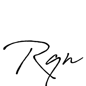 Make a beautiful signature design for name Rqn. With this signature (Antro_Vectra_Bolder) style, you can create a handwritten signature for free. Rqn signature style 7 images and pictures png