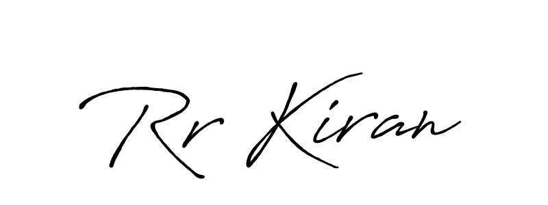 How to make Rr Kiran name signature. Use Antro_Vectra_Bolder style for creating short signs online. This is the latest handwritten sign. Rr Kiran signature style 7 images and pictures png