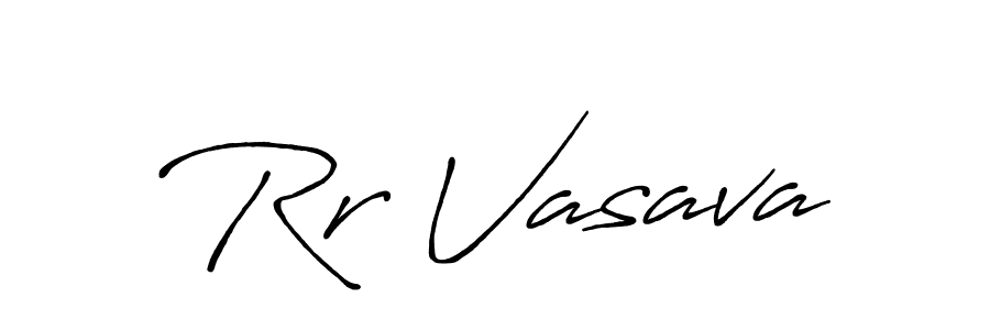 Create a beautiful signature design for name Rr Vasava. With this signature (Antro_Vectra_Bolder) fonts, you can make a handwritten signature for free. Rr Vasava signature style 7 images and pictures png