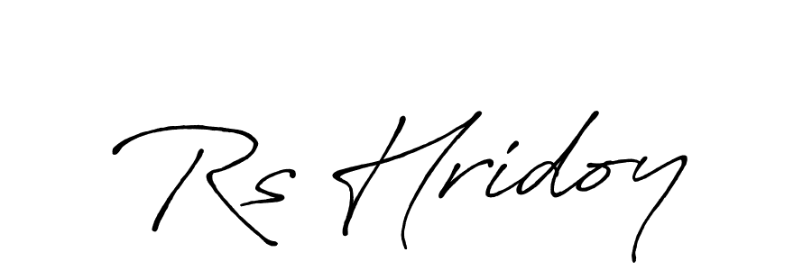 Use a signature maker to create a handwritten signature online. With this signature software, you can design (Antro_Vectra_Bolder) your own signature for name Rs Hridoy. Rs Hridoy signature style 7 images and pictures png