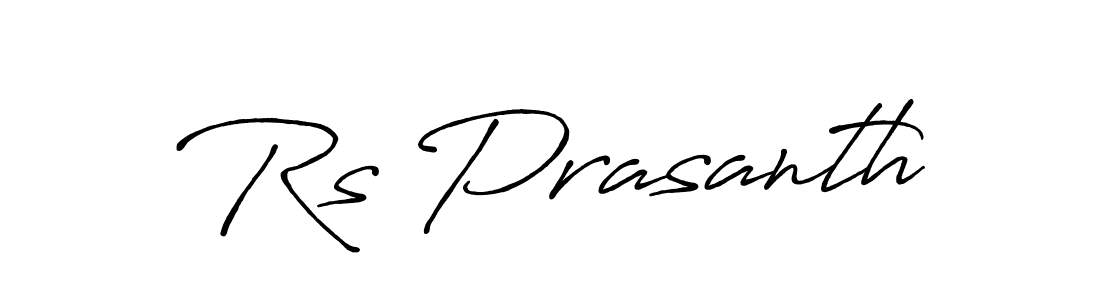 Use a signature maker to create a handwritten signature online. With this signature software, you can design (Antro_Vectra_Bolder) your own signature for name Rs Prasanth. Rs Prasanth signature style 7 images and pictures png
