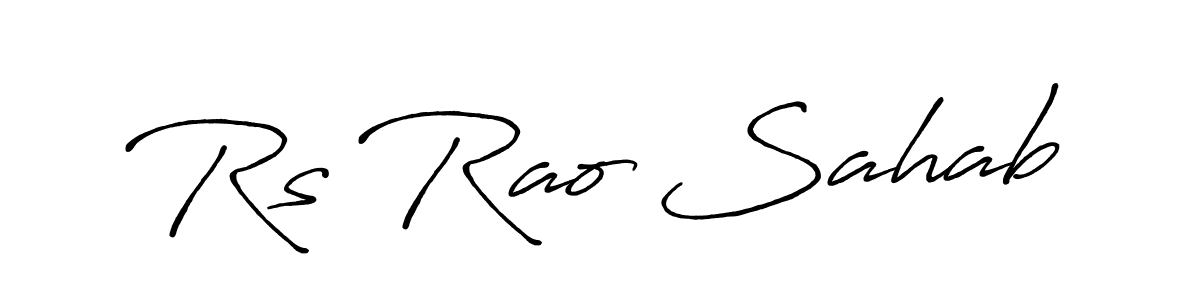 Antro_Vectra_Bolder is a professional signature style that is perfect for those who want to add a touch of class to their signature. It is also a great choice for those who want to make their signature more unique. Get Rs Rao Sahab name to fancy signature for free. Rs Rao Sahab signature style 7 images and pictures png
