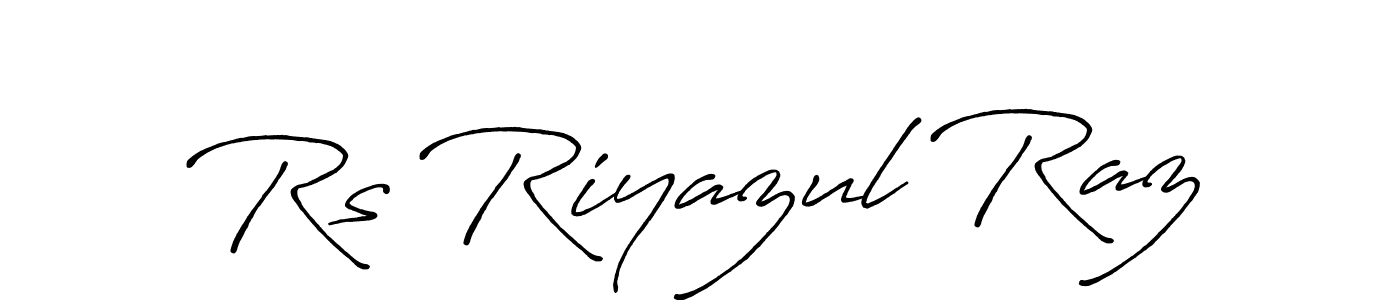 This is the best signature style for the Rs Riyazul Raz name. Also you like these signature font (Antro_Vectra_Bolder). Mix name signature. Rs Riyazul Raz signature style 7 images and pictures png