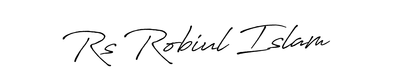 Use a signature maker to create a handwritten signature online. With this signature software, you can design (Antro_Vectra_Bolder) your own signature for name Rs Robiul Islam. Rs Robiul Islam signature style 7 images and pictures png