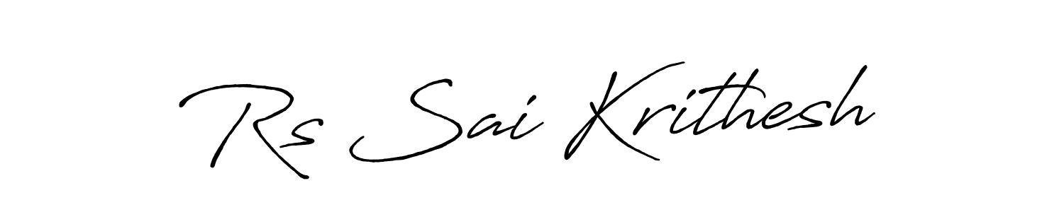 Create a beautiful signature design for name Rs Sai Krithesh. With this signature (Antro_Vectra_Bolder) fonts, you can make a handwritten signature for free. Rs Sai Krithesh signature style 7 images and pictures png