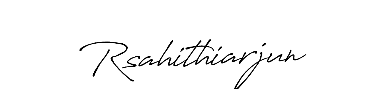 This is the best signature style for the Rsahithiarjun name. Also you like these signature font (Antro_Vectra_Bolder). Mix name signature. Rsahithiarjun signature style 7 images and pictures png