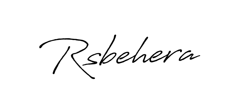 How to make Rsbehera name signature. Use Antro_Vectra_Bolder style for creating short signs online. This is the latest handwritten sign. Rsbehera signature style 7 images and pictures png