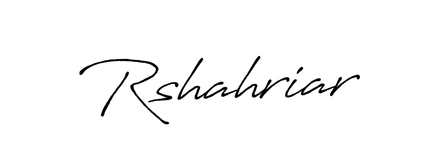 Use a signature maker to create a handwritten signature online. With this signature software, you can design (Antro_Vectra_Bolder) your own signature for name Rshahriar. Rshahriar signature style 7 images and pictures png