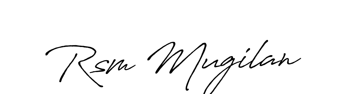 Make a beautiful signature design for name Rsm Mugilan. With this signature (Antro_Vectra_Bolder) style, you can create a handwritten signature for free. Rsm Mugilan signature style 7 images and pictures png