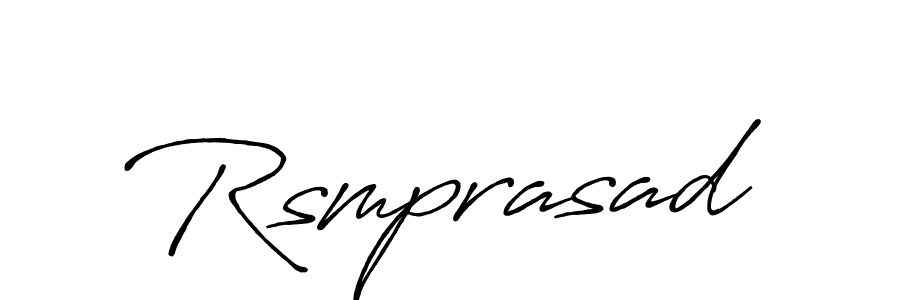 Use a signature maker to create a handwritten signature online. With this signature software, you can design (Antro_Vectra_Bolder) your own signature for name Rsmprasad. Rsmprasad signature style 7 images and pictures png