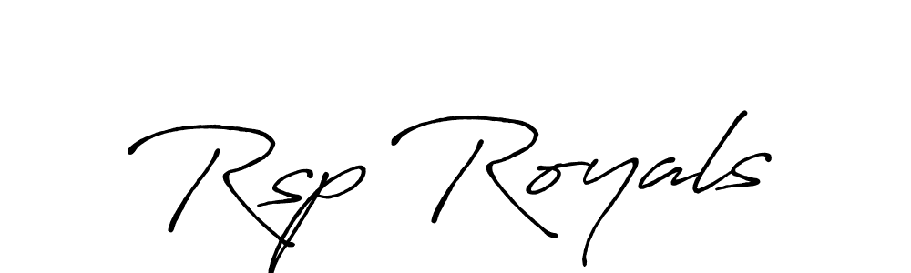 Use a signature maker to create a handwritten signature online. With this signature software, you can design (Antro_Vectra_Bolder) your own signature for name Rsp Royals. Rsp Royals signature style 7 images and pictures png