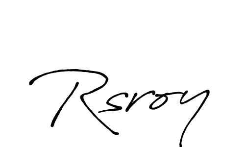 How to make Rsroy name signature. Use Antro_Vectra_Bolder style for creating short signs online. This is the latest handwritten sign. Rsroy signature style 7 images and pictures png