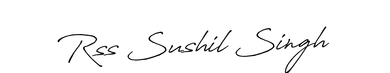 Create a beautiful signature design for name Rss Sushil Singh. With this signature (Antro_Vectra_Bolder) fonts, you can make a handwritten signature for free. Rss Sushil Singh signature style 7 images and pictures png