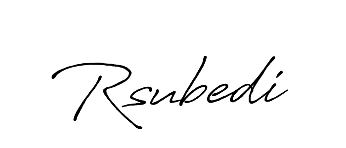 Use a signature maker to create a handwritten signature online. With this signature software, you can design (Antro_Vectra_Bolder) your own signature for name Rsubedi. Rsubedi signature style 7 images and pictures png