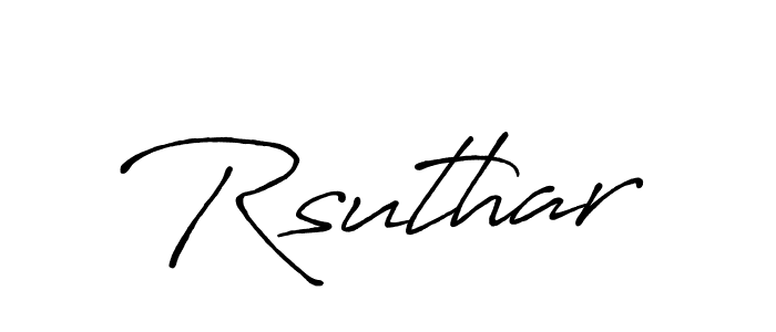 Create a beautiful signature design for name Rsuthar. With this signature (Antro_Vectra_Bolder) fonts, you can make a handwritten signature for free. Rsuthar signature style 7 images and pictures png