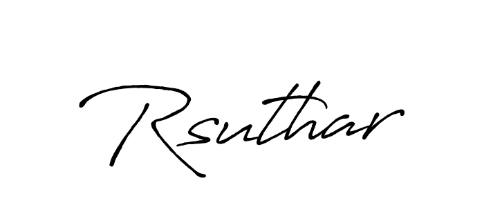 Use a signature maker to create a handwritten signature online. With this signature software, you can design (Antro_Vectra_Bolder) your own signature for name Rsuthar. Rsuthar signature style 7 images and pictures png