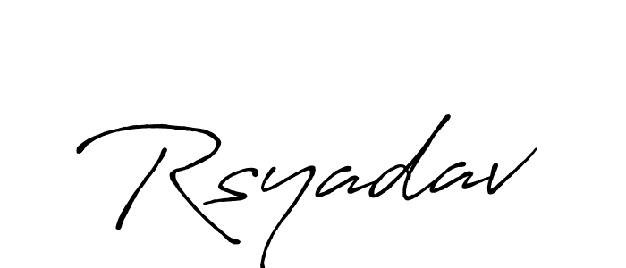 The best way (Antro_Vectra_Bolder) to make a short signature is to pick only two or three words in your name. The name Rsyadav include a total of six letters. For converting this name. Rsyadav signature style 7 images and pictures png