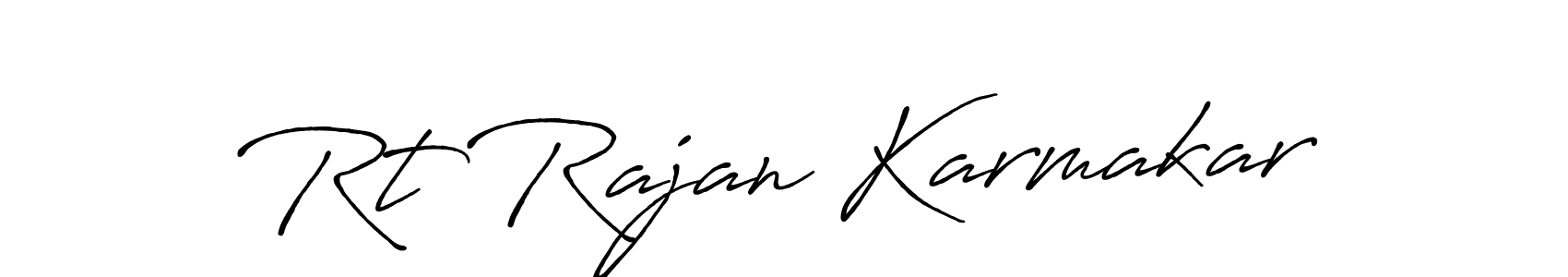 How to make Rt Rajan Karmakar name signature. Use Antro_Vectra_Bolder style for creating short signs online. This is the latest handwritten sign. Rt Rajan Karmakar signature style 7 images and pictures png