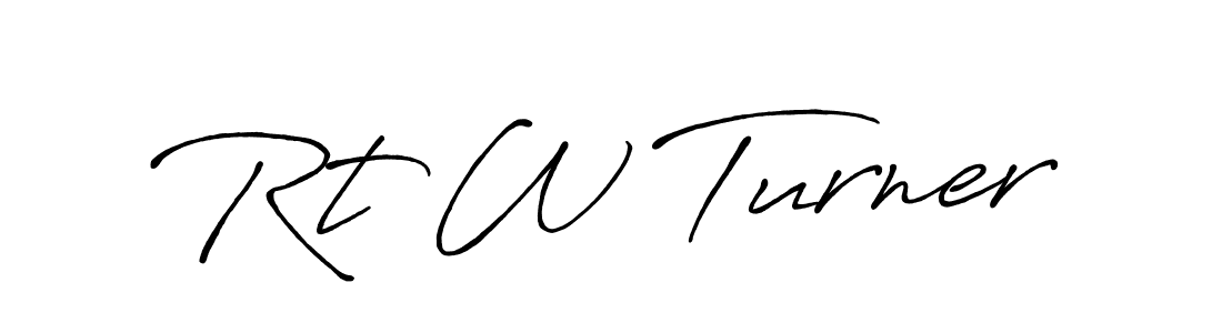 The best way (Antro_Vectra_Bolder) to make a short signature is to pick only two or three words in your name. The name Rt W Turner include a total of six letters. For converting this name. Rt W Turner signature style 7 images and pictures png