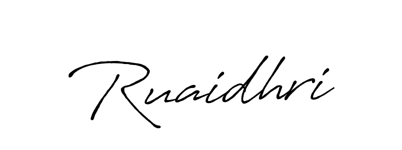 How to make Ruaidhri name signature. Use Antro_Vectra_Bolder style for creating short signs online. This is the latest handwritten sign. Ruaidhri signature style 7 images and pictures png