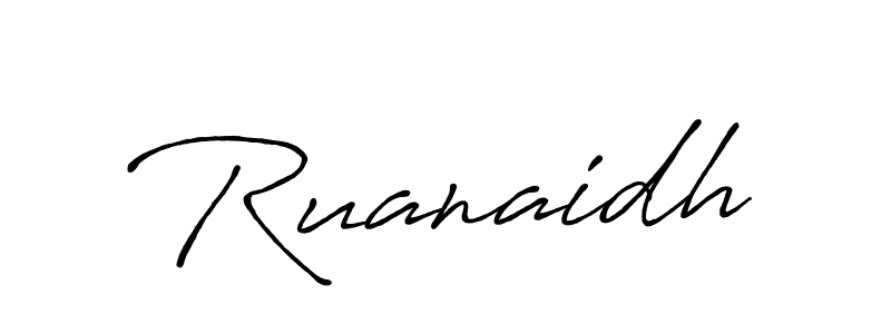 Use a signature maker to create a handwritten signature online. With this signature software, you can design (Antro_Vectra_Bolder) your own signature for name Ruanaidh. Ruanaidh signature style 7 images and pictures png