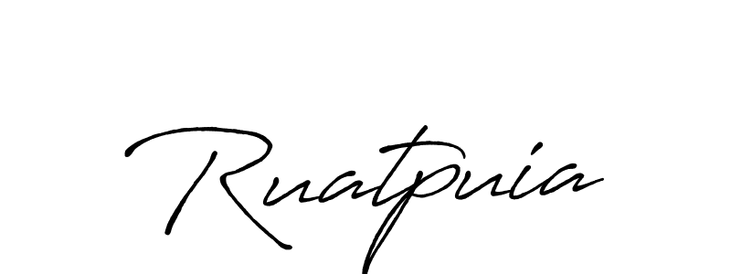 Use a signature maker to create a handwritten signature online. With this signature software, you can design (Antro_Vectra_Bolder) your own signature for name Ruatpuia. Ruatpuia signature style 7 images and pictures png