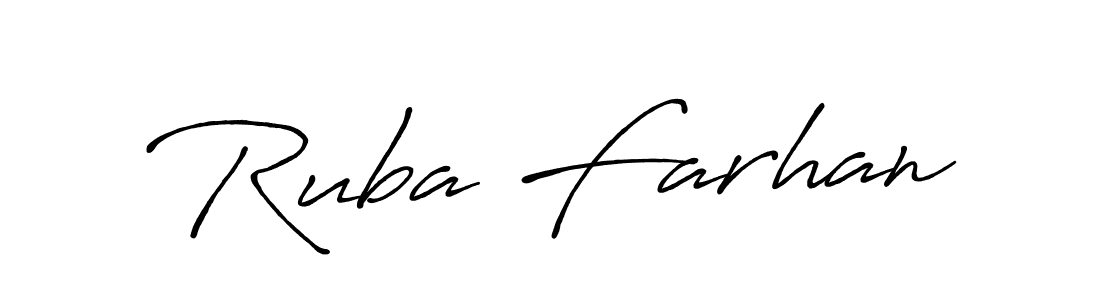 Similarly Antro_Vectra_Bolder is the best handwritten signature design. Signature creator online .You can use it as an online autograph creator for name Ruba Farhan. Ruba Farhan signature style 7 images and pictures png
