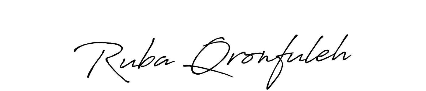 How to make Ruba Qronfuleh signature? Antro_Vectra_Bolder is a professional autograph style. Create handwritten signature for Ruba Qronfuleh name. Ruba Qronfuleh signature style 7 images and pictures png
