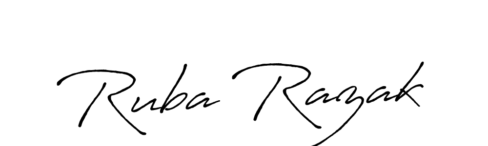 Antro_Vectra_Bolder is a professional signature style that is perfect for those who want to add a touch of class to their signature. It is also a great choice for those who want to make their signature more unique. Get Ruba Razak name to fancy signature for free. Ruba Razak signature style 7 images and pictures png