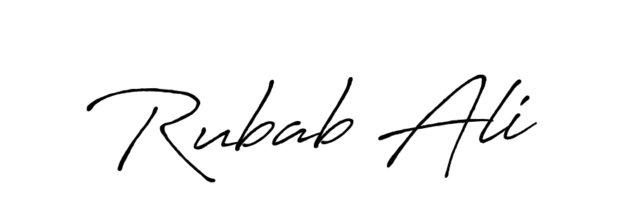 Design your own signature with our free online signature maker. With this signature software, you can create a handwritten (Antro_Vectra_Bolder) signature for name Rubab Ali. Rubab Ali signature style 7 images and pictures png