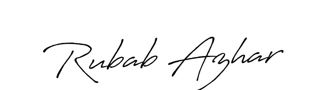 The best way (Antro_Vectra_Bolder) to make a short signature is to pick only two or three words in your name. The name Rubab Azhar include a total of six letters. For converting this name. Rubab Azhar signature style 7 images and pictures png