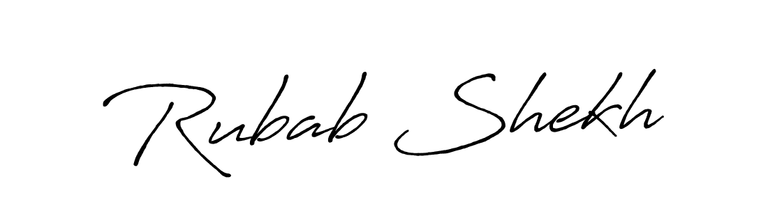 Use a signature maker to create a handwritten signature online. With this signature software, you can design (Antro_Vectra_Bolder) your own signature for name Rubab Shekh. Rubab Shekh signature style 7 images and pictures png