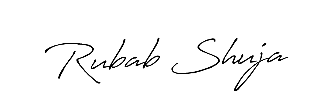 Make a beautiful signature design for name Rubab Shuja. With this signature (Antro_Vectra_Bolder) style, you can create a handwritten signature for free. Rubab Shuja signature style 7 images and pictures png