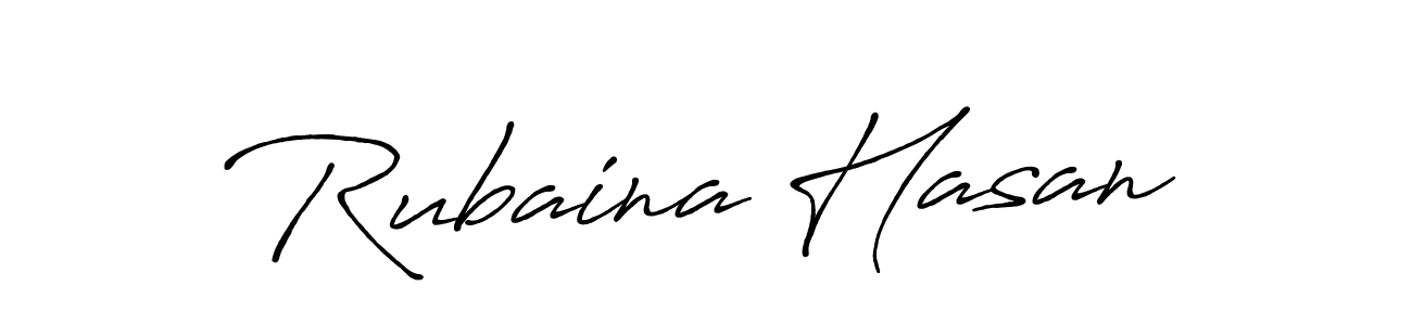 Create a beautiful signature design for name Rubaina Hasan. With this signature (Antro_Vectra_Bolder) fonts, you can make a handwritten signature for free. Rubaina Hasan signature style 7 images and pictures png