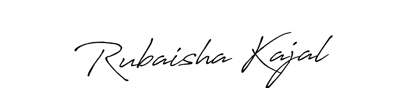 How to make Rubaisha Kajal name signature. Use Antro_Vectra_Bolder style for creating short signs online. This is the latest handwritten sign. Rubaisha Kajal signature style 7 images and pictures png
