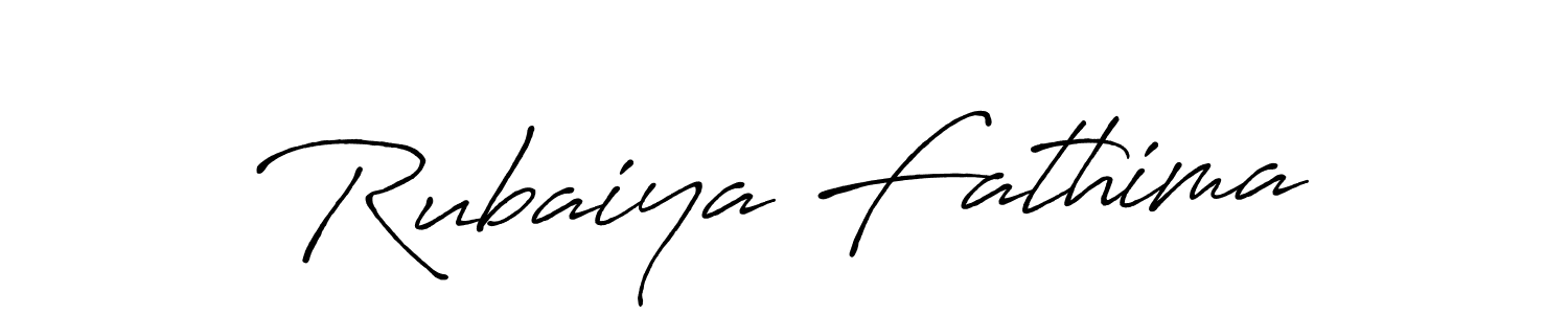 Make a beautiful signature design for name Rubaiya Fathima. With this signature (Antro_Vectra_Bolder) style, you can create a handwritten signature for free. Rubaiya Fathima signature style 7 images and pictures png