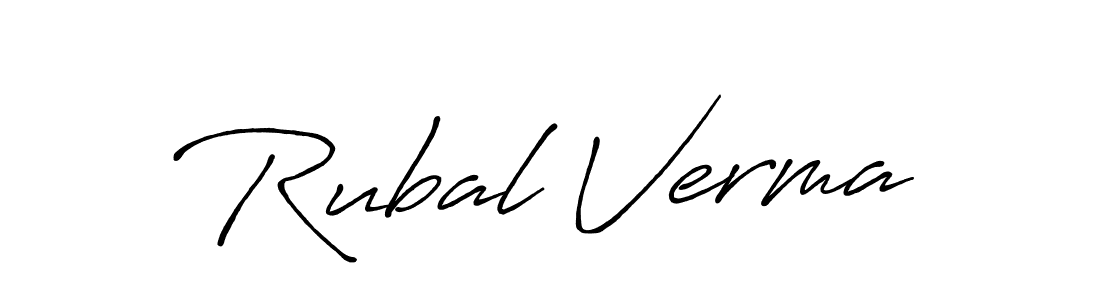 Rubal Verma stylish signature style. Best Handwritten Sign (Antro_Vectra_Bolder) for my name. Handwritten Signature Collection Ideas for my name Rubal Verma. Rubal Verma signature style 7 images and pictures png