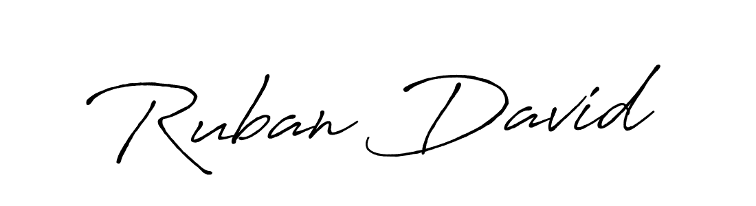 Ruban David stylish signature style. Best Handwritten Sign (Antro_Vectra_Bolder) for my name. Handwritten Signature Collection Ideas for my name Ruban David. Ruban David signature style 7 images and pictures png