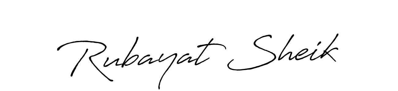 Design your own signature with our free online signature maker. With this signature software, you can create a handwritten (Antro_Vectra_Bolder) signature for name Rubayat Sheik. Rubayat Sheik signature style 7 images and pictures png