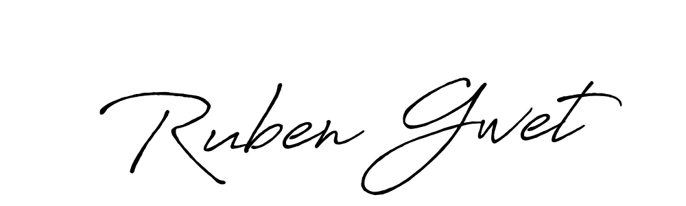 Ruben Gwet stylish signature style. Best Handwritten Sign (Antro_Vectra_Bolder) for my name. Handwritten Signature Collection Ideas for my name Ruben Gwet. Ruben Gwet signature style 7 images and pictures png