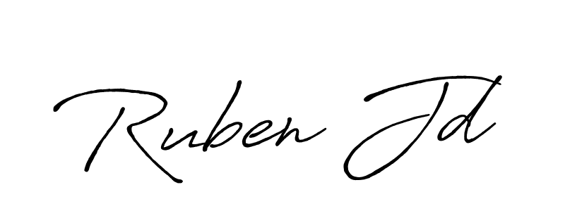 How to make Ruben Jd name signature. Use Antro_Vectra_Bolder style for creating short signs online. This is the latest handwritten sign. Ruben Jd signature style 7 images and pictures png